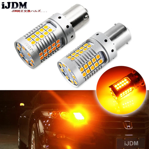 Amber 1156 LED Turn Signal Bulbs for Universal Fit Car Interior Accessory iJDM Amber yellow
