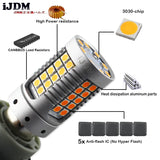 Amber 1156 LED Turn Signal Bulbs for Universal Fit Car Interior Accessory iJDM