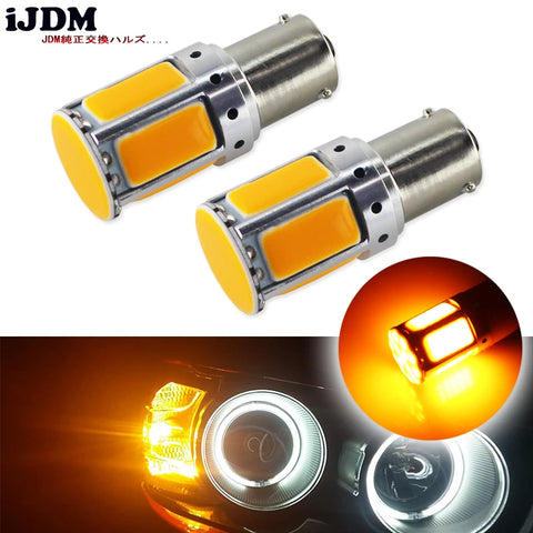 LED Turn Signal Bulb COB Amber for Universal Vehicles Car Interior Accessory iJDM YELLOW