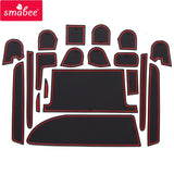 smabee Gate slot pad For TOYOTA VOXY NOAH 80 85 A series of 2015-2017 Interior Door Pad/Cup Dust mats Non-slip 19PCS red whit