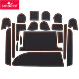 smabee Gate slot pad For TOYOTA VOXY NOAH 80 85 A series of 2015-2017 Interior Door Pad/Cup Dust mats Non-slip 19PCS red whit