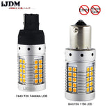 Amber No Hyper Flash Car LED Turn Signal Bulbs 7440 Car Interior Accessory iJDM