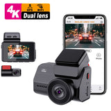 Dual Lens 4K Dash Cam WiFi GPS Universal Dashcam Bosstar