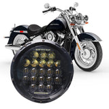 7 Inch H4 LED Moto Headlight For Harley Davidson Softail Slim Fat Boy Motorcycle Headlight ANGLELITE