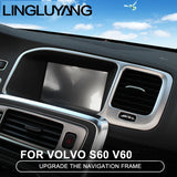 Stainless Console Frame Trim for Volvo S60 V60 Car Interior Accessory LINGLUYANG