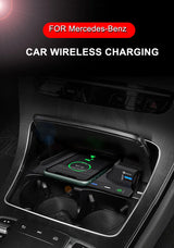 15W Wireless Charger for Mercedes Benz W205 C Class Car Interior Accessory LINGLUYANG