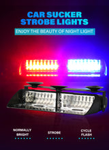 16 LED Windshield Strobe Beacon Light for Auto Safety LED Ambient Light OEM