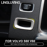 Keyhole Cover Stainless Steel for Volvo S60 V60 Car Interior Accessory LINGLUYANG