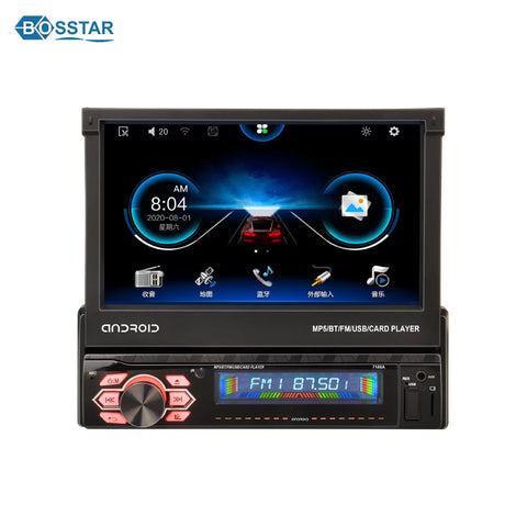 1DIN Android Head Unit with Wireless CarPlay GPS Android Head Unit Bosstar 7" 2 g 64G