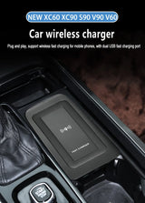 Wireless Phone Charging Plate for Volvo XC90 S90 Car Interior Accessory LINGLUYANG
