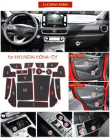 Car Gate Slot Cup Mat for Hyundai Kona EV 2020-2022