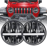 7" Inch H4 LED Moto Headlight For Harley Softail Slim Fat Boy 7inch Halo DRL Turning Led Motorcycle Headlamp For Harley Touring