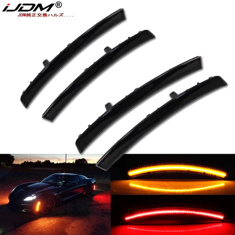 Smoked Lens LED Side Marker Lights for Corvette C7 LED Ambient Light iJDM