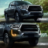 LED DRL Fog Lamp with Turn Signal for Toyota Hilux Revo Car Interior Accessory MAGIC COLORM