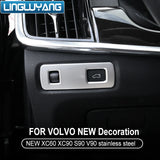 Headlight Control Trim Stainless for Volvo XC60 S90 V90 Car Interior Accessory LINGLUYANG