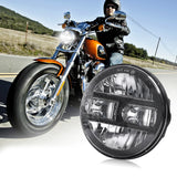 Black 5.75Inch Motorcycle Projector Led Headlight 5.75" H4 Headlamp With DRL For Harley Bike For Sportsters XL XG XR VRSCD Dyna