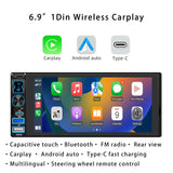 6.9" 1Din CarPlay Touch Screen Radio Universal Android Head Unit Bosstar