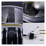 7 Inch H4 LED Moto Headlight For Harley Davidson Softail Slim Fat Boy