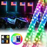 3/4/5FT LED Whip Light RGB Waterproof Multi-Color Flagpole Lamp Bowlight for Offroad Sand Rails/Buggies, SxS, ATV/UTV,RZR,Tru