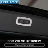 Stainless Steel Trunk Button Trim for Volvo XC90 Car Interior Accessory LINGLUYANG