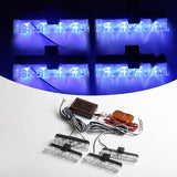 4-Panel Wireless LED Strobe Emergency Warning Light Red Blue