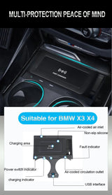 Wireless Charger Phone Holder for BMW X3 X4 2019-22 Car Interior Accessory LINGLUYANG