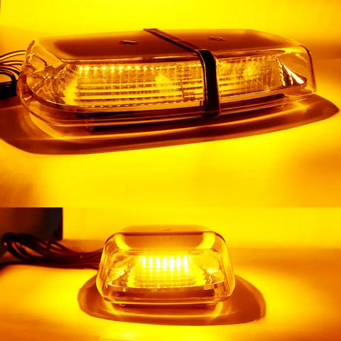 72W Magnetic Amber LED Strobe Beacon Light 12-24V Truck Car Interior Accessory MAGIC COLORM