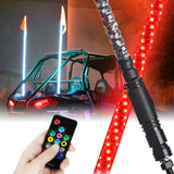 3/4/5FT LED Whip Light RGB RZR LED Lamp Waterproof Bendable Remote Control Multi-color Super Bright Flag Light for SUV ATV Lamp