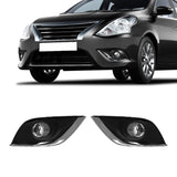 LED Fog Lights with Chrome Cover for Nissan Sunny 2014-2018 Car Interior Accessory MAGIC COLORM