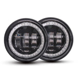4.5 inch Led Fog Light for Harley Touring Electra Glide Passing Light With DRL Halo Angel Eyes Turn Signal Motorcycle HeadLamp