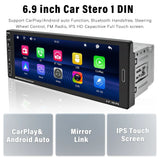 6.9 Inch 1Din CarPlay Audio Stereo for Universal Car Android Head Unit Bosstar