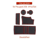 Anti-Slip Gate Slot Cup Mat for Peugeot 208 e-208 2019 - 2024 GT Interior Accessories Door Pad Non-Slip Mats Car Styling Car