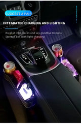Seat Gap Storage Box with LED Light for Universal Cars Car Interior Accessory LINGLUYANG