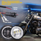 Black/Chrome 7inch LED Headlight /4.5inch Fog Lamp For Harley Davidson Electra Glide Road King Motorcycle Headlamp Bracket Set