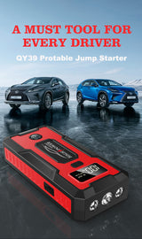 1000A Peak Car Jump Starter, Portable 12V Air Pump Tire Inflator with Power Bank and LED Light Jump Starter Minus Two