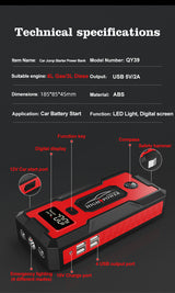1000A Peak Car Jump Starter, Portable 12V Air Pump Tire Inflator with Power Bank and LED Light