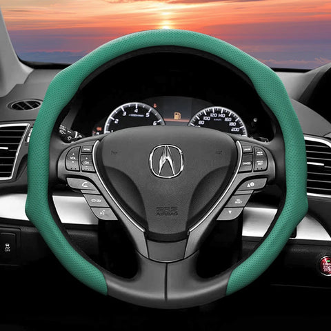 Perforated Leather Steering Wheel Cover for Acura Models Car Interior Accessory Hocasen Green