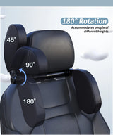 Multifunctional Car Headrest Neck Support with Hidden Hanger, 180° Rotation Universal Car Interior Accessory