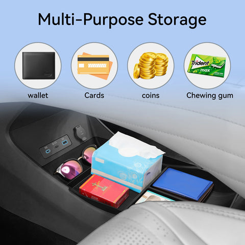 Center Console Lower Storage Box for BYD Seal 06GT 2024 2025 Car Central Tray TPE Organizer Accessories Tidying Black Car Int