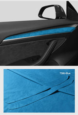 Top Suede For Tesla Model 3 (2020-2023) Model Y (2020-) Door Inner Handle Trim Sticker Car Premium Interior Tuning Accessories