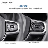 7pc Steering Wheel Button Trim for Volvo Models Car Interior Accessory LINGLUYANG