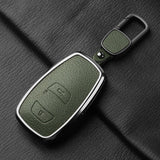 Aluminum Alloy Goatskin Car Key Case Cover for Subaru BRZ XV SV Forester Legacy Outback Crosstrek Impreza WRX Ascent keychain