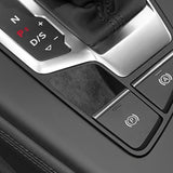 For Audi A5 F5 A4 S4 S5 B9 Sport 2016+ Handbrake Button Knob Trim Sticker Car Interior Accessories Made of Alcantara Car supp