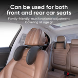 Ergonomic 360° Adjustable Auto Cervical Pillow with Memory Foam & Side Pads for Car Travel BMW Benz