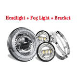 7 Inch Led Headlight for Harley | 4.5 Inch Fog Lights Halo Ring Angel Eyes
