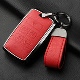 Metal and Leather Car Key Case Cover for Jaguar I-PACE Keychain Accessories