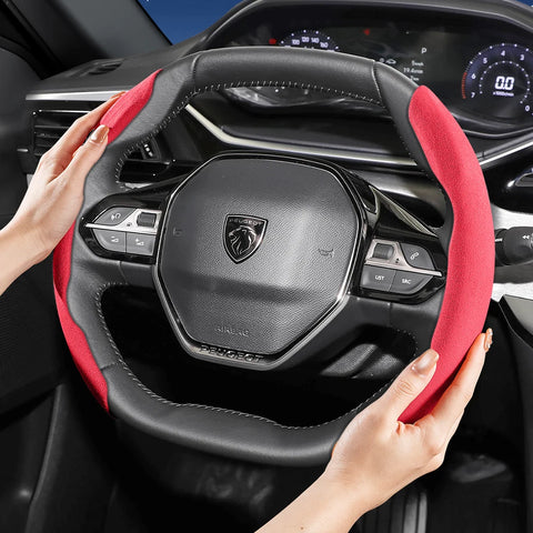 Sports Suede Steering Cover for Peugeot 208 3008 Car Interior Accessory Hocasen