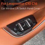 For Leapmotor C10 C16 Car Window Lift Switch Panel Cover Carbon Fiber Pattern Scratch-resistant Interior Decoration Accessori