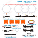 RGB Atmosphere Light Tweeter Speaker App Control Car Kit