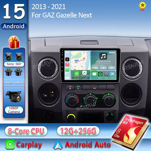 Android 15 GPS Multimedia Navigation for GAZ Gazelle 2010-2021 Android Head Unit RSNAVI